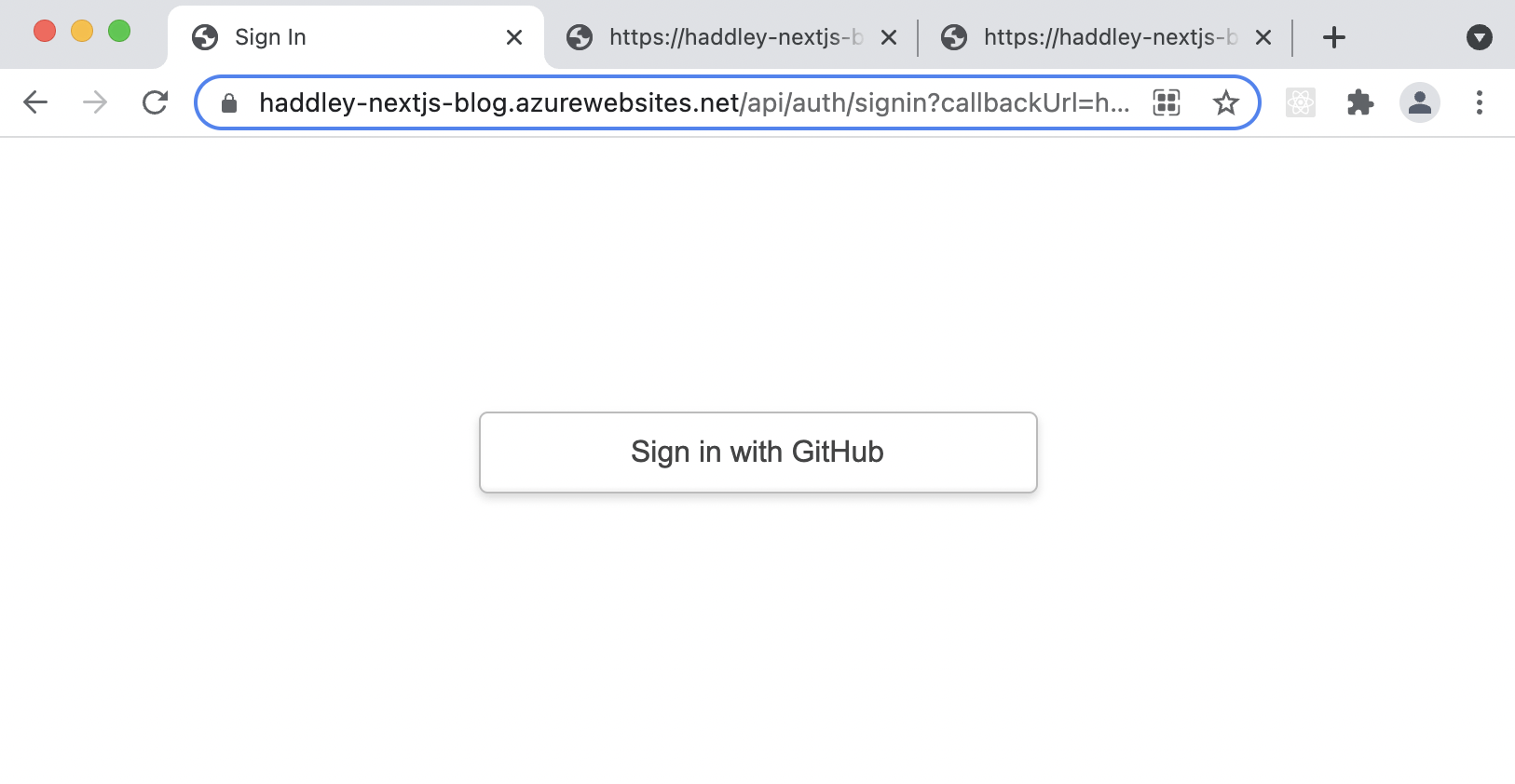 Sign in with GitHub