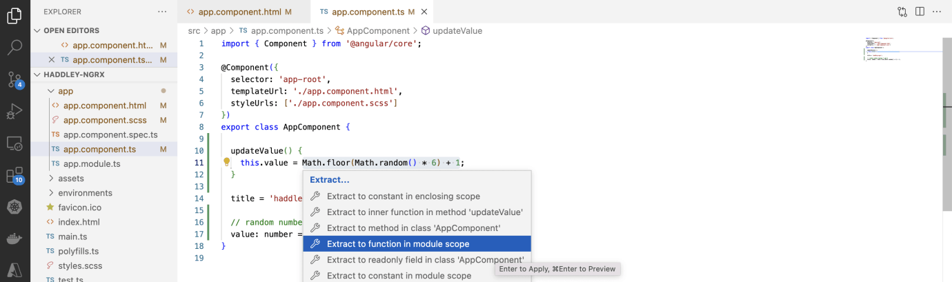 I refactored the code