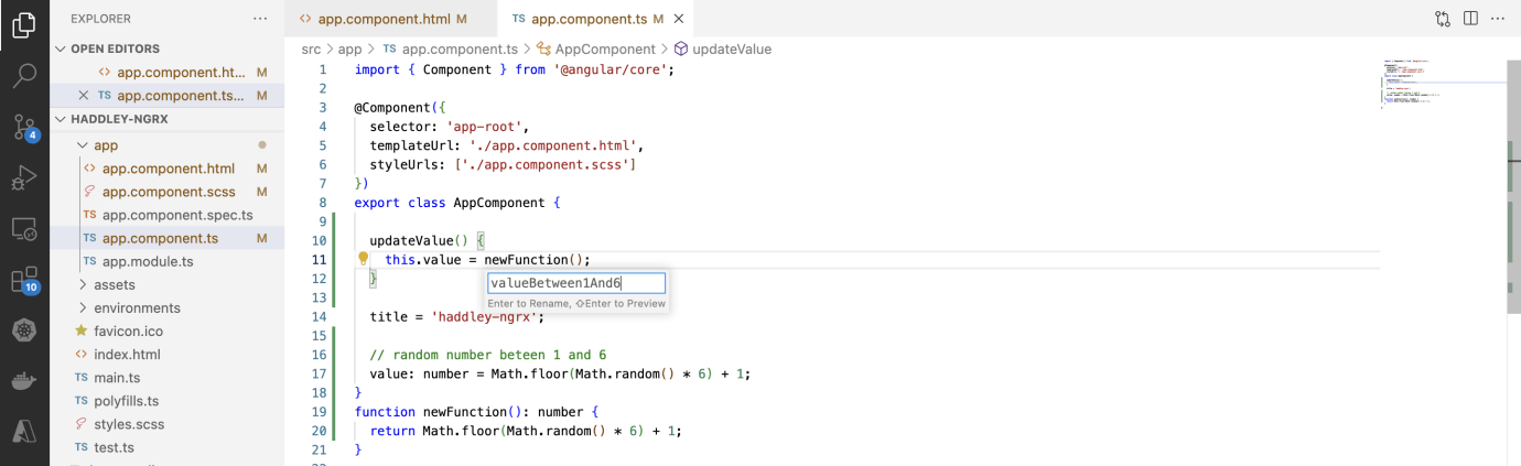 I created a "valueBetween1And6" function
