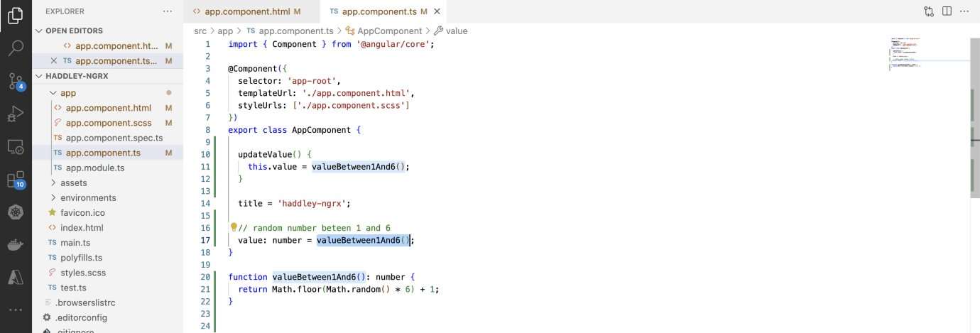 I updated the declaration of value to use the "valueBetween1And6" function
