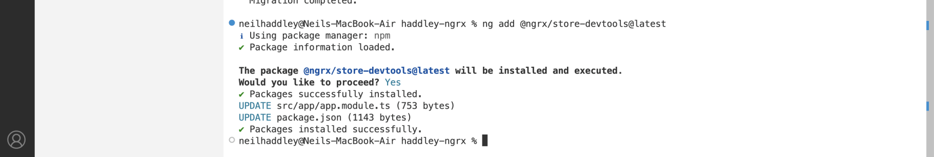 ng add @ngrx/store-devtools@latest