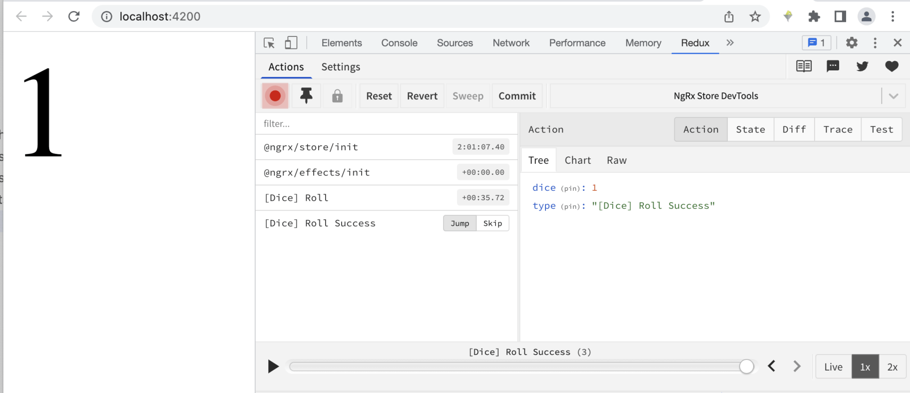 Using Jump to navigate to an action