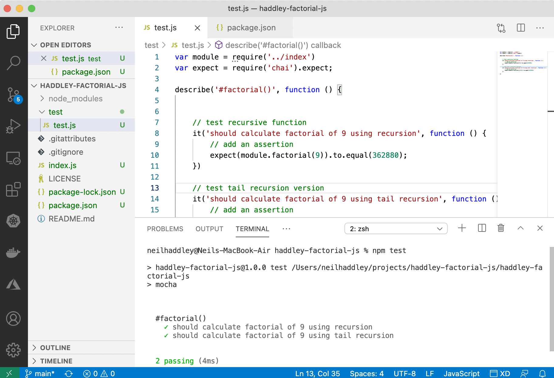 npm test