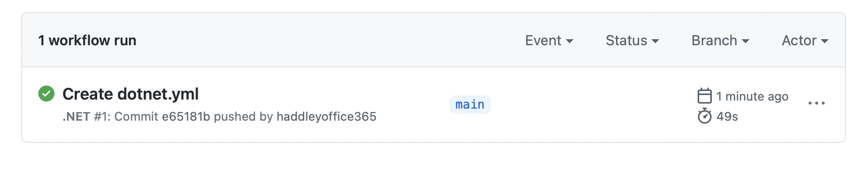 GitHub action finished