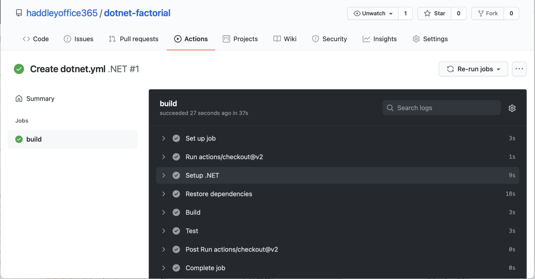GitHub action details