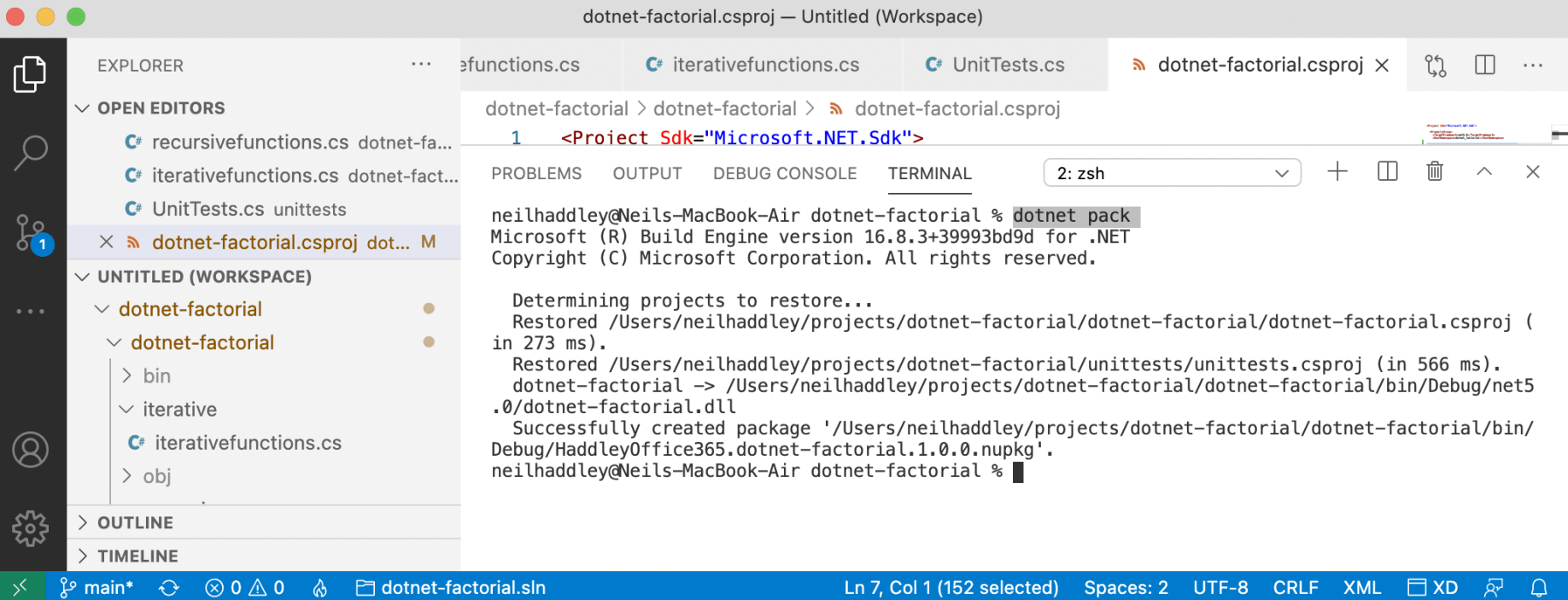 dotnet pack
