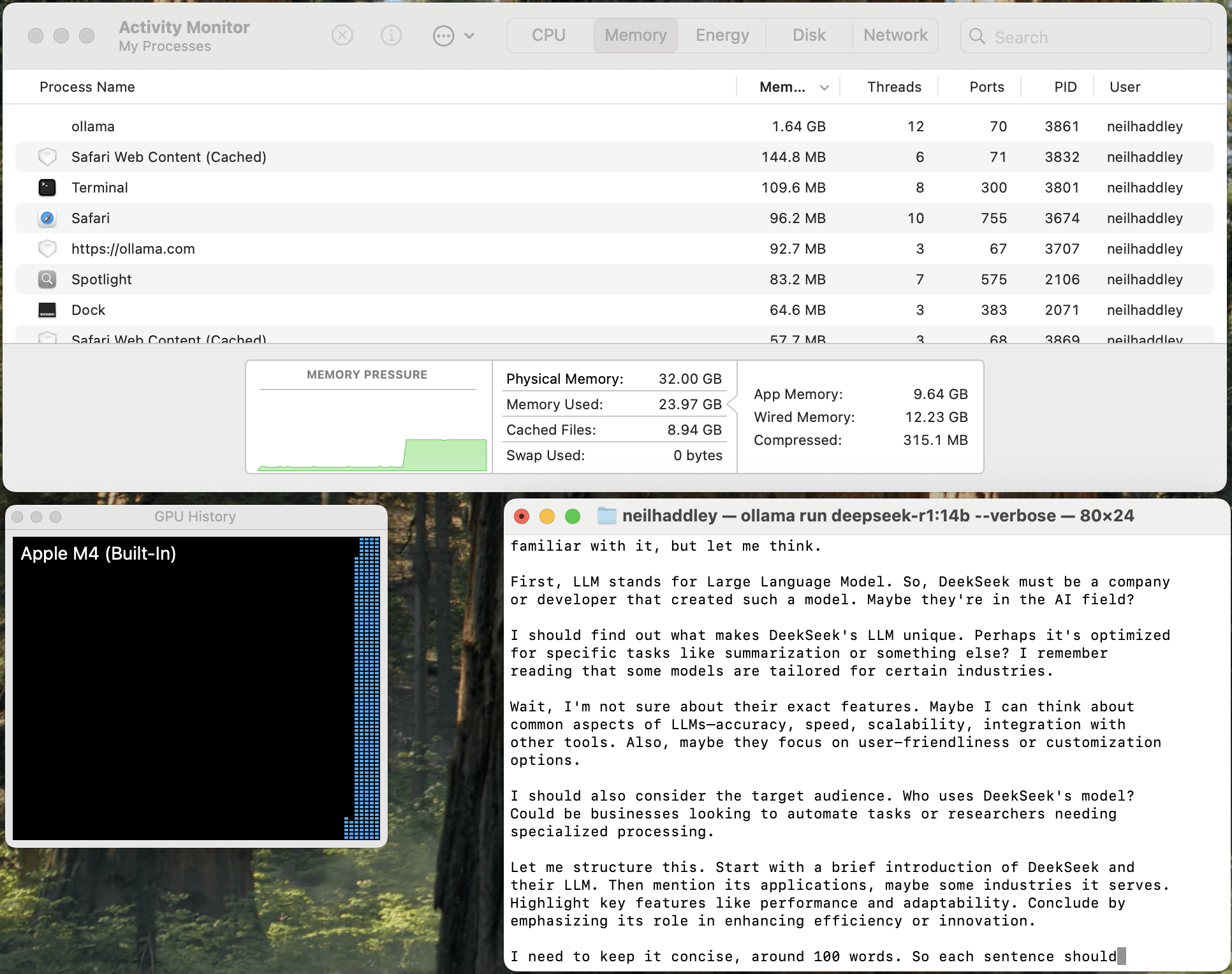 M4 processor 32 GB of unified memory