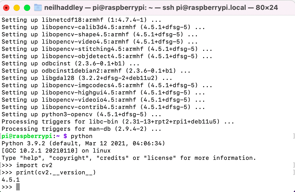 sudo apt install python3-opencv