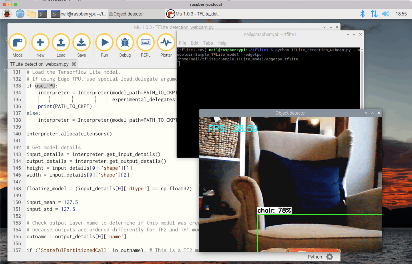 Performance improvement from 5.17 frames per second to 28.59 frames per second
