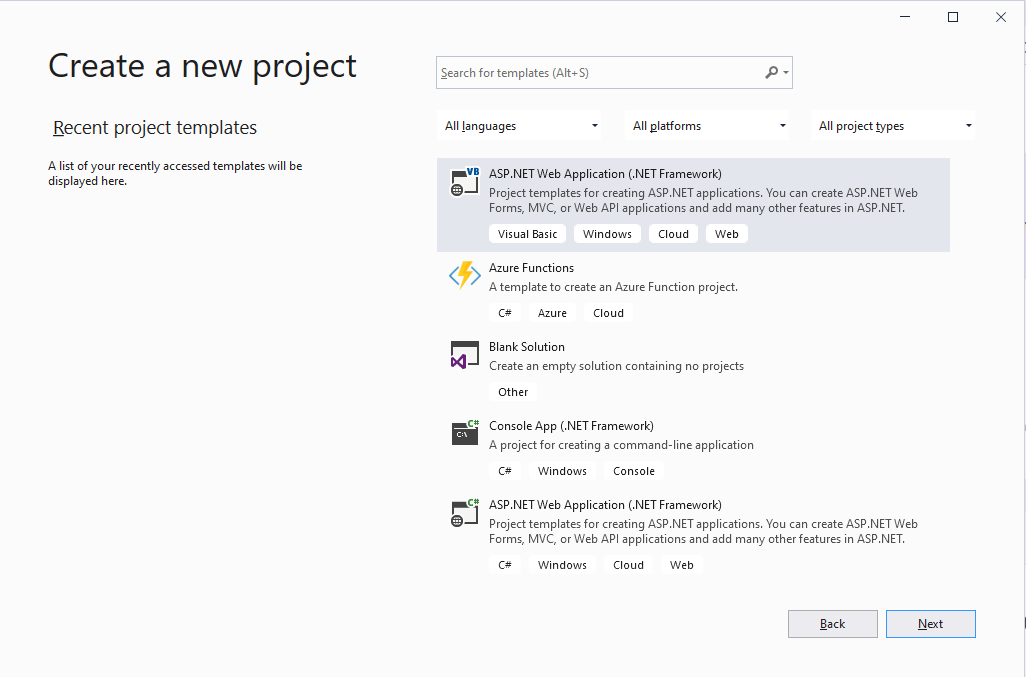I created a new project