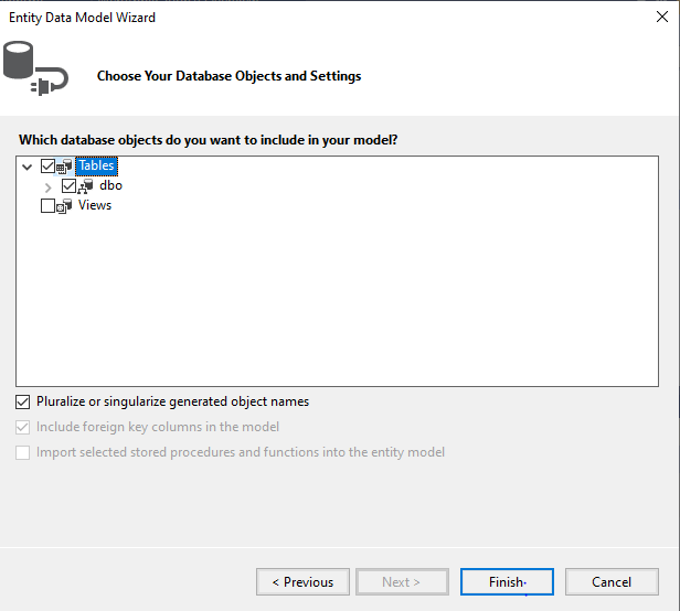 I selected the Tasks table