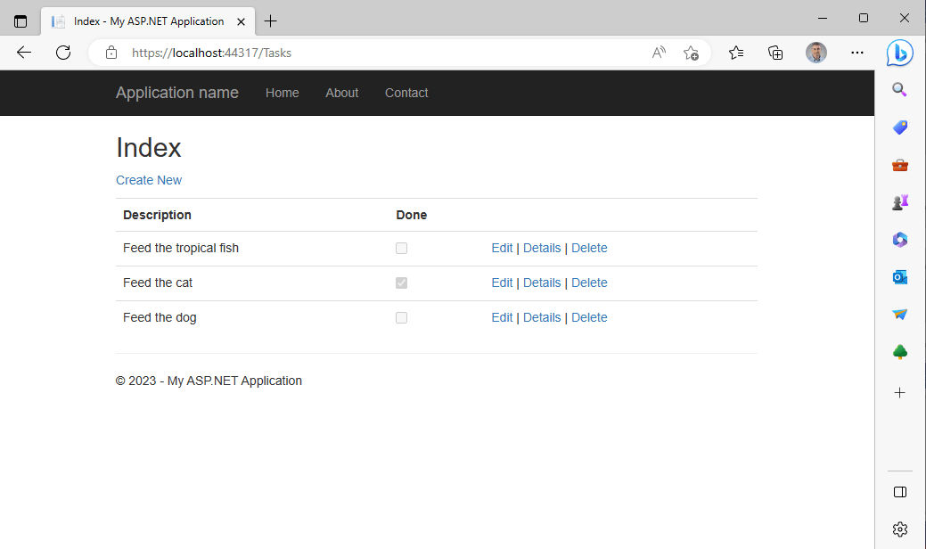 I added a couple of extra task and marked the Feed the cat task as done.
