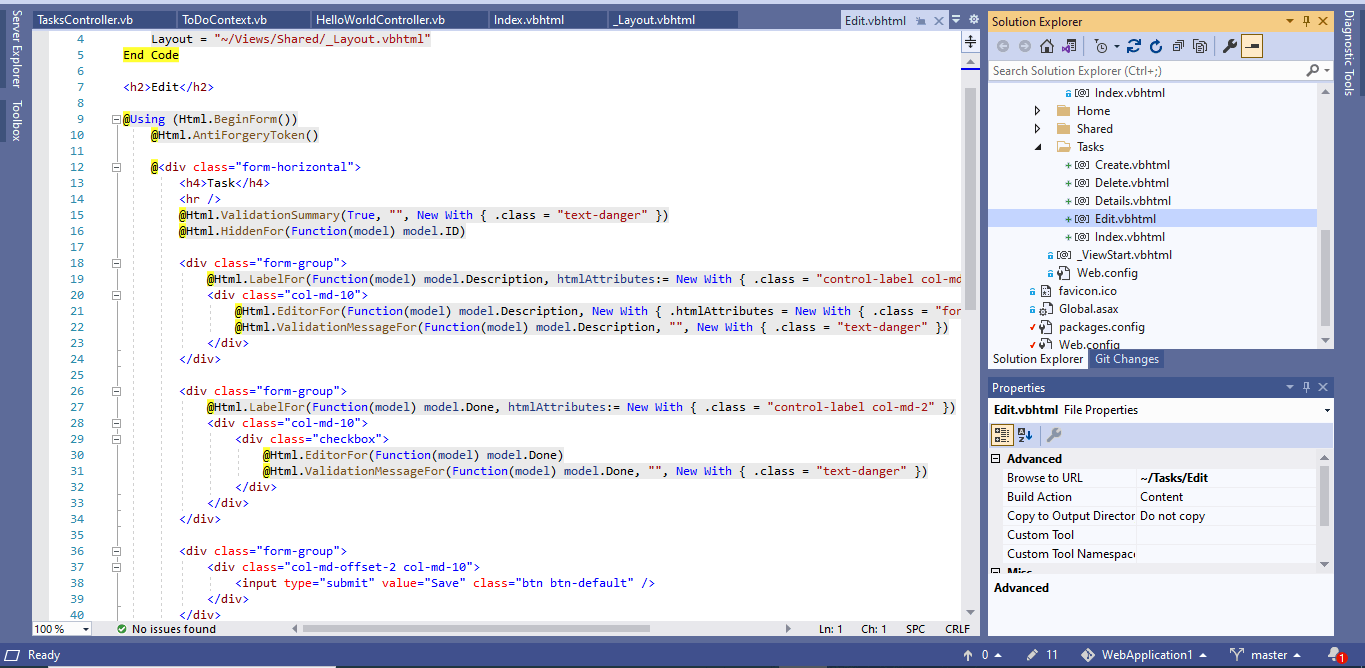 Above is an example of the View code
