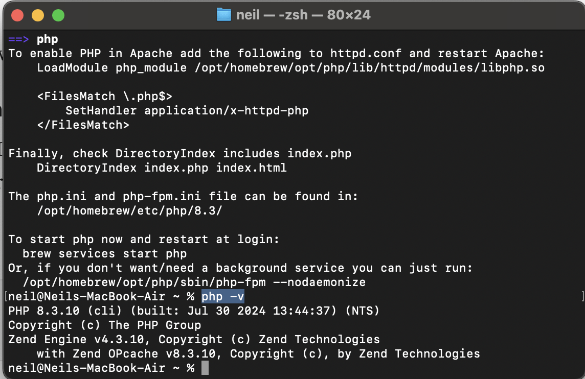 php -v