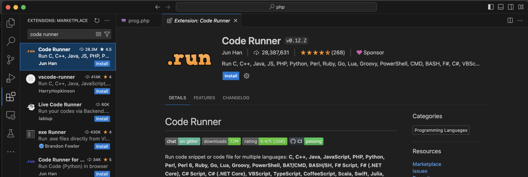 Code Runner (optional)