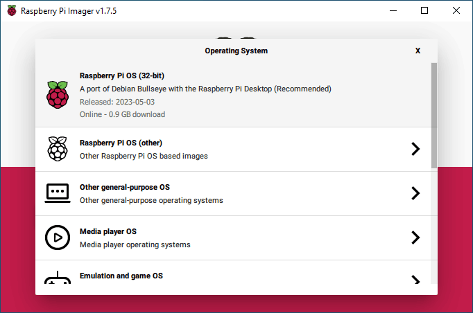 Raspberry Pi OS (32-bit)