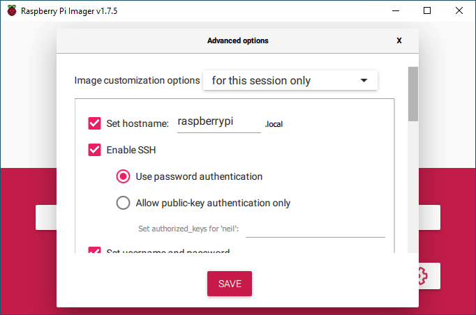 I provide a hostname and enabled SSH (remote terminal access)