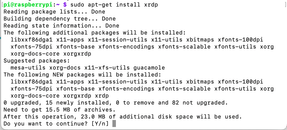 sudo apt-get install xrdp