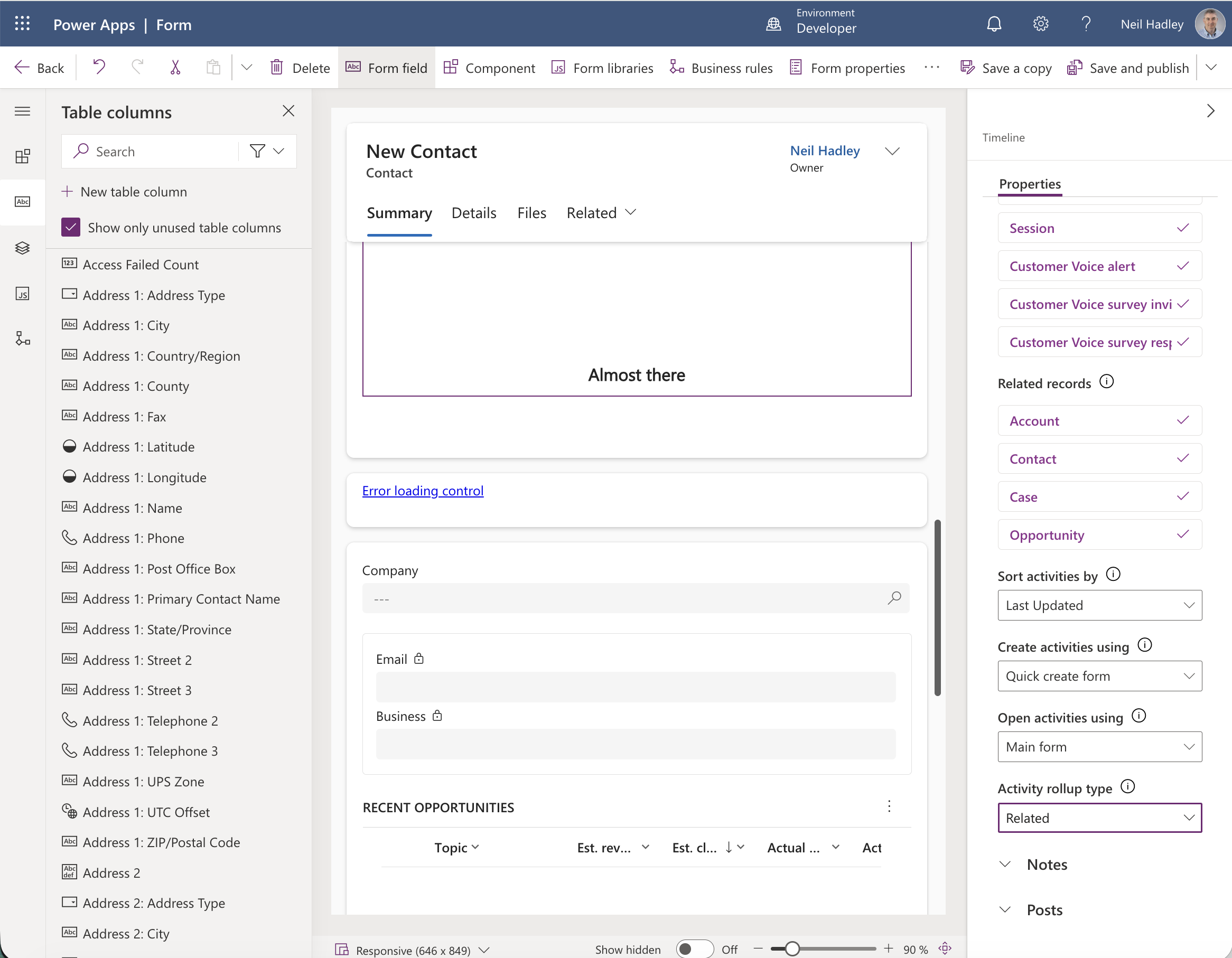 I set Contact's Activity rollup type to Related