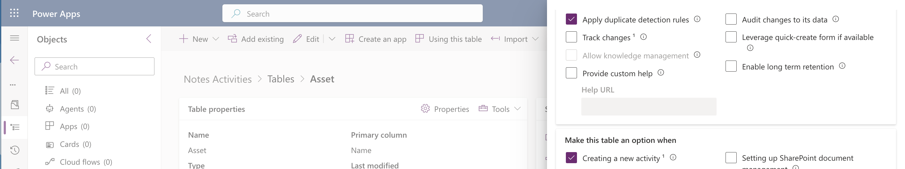 I checked Creating a new activity under Advanced options