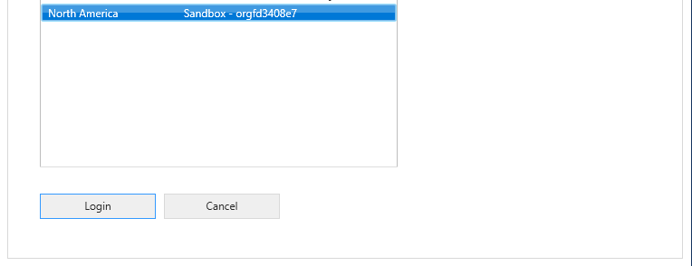 I selected the Sandbox environment