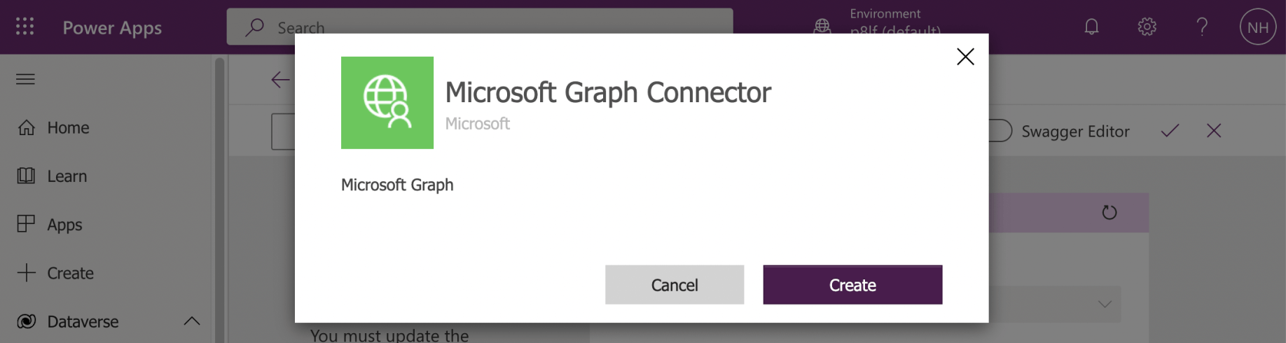 I used the Created button to save the new Connector