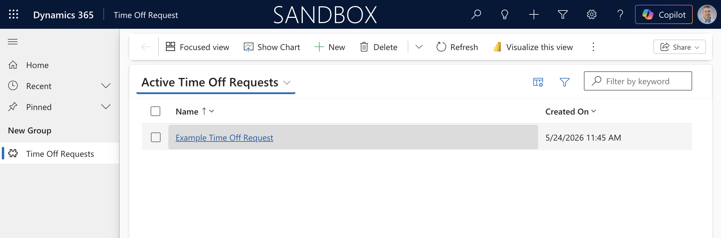 The record was back in the Active view. With only the default options, neither dialog prompted for a reason.