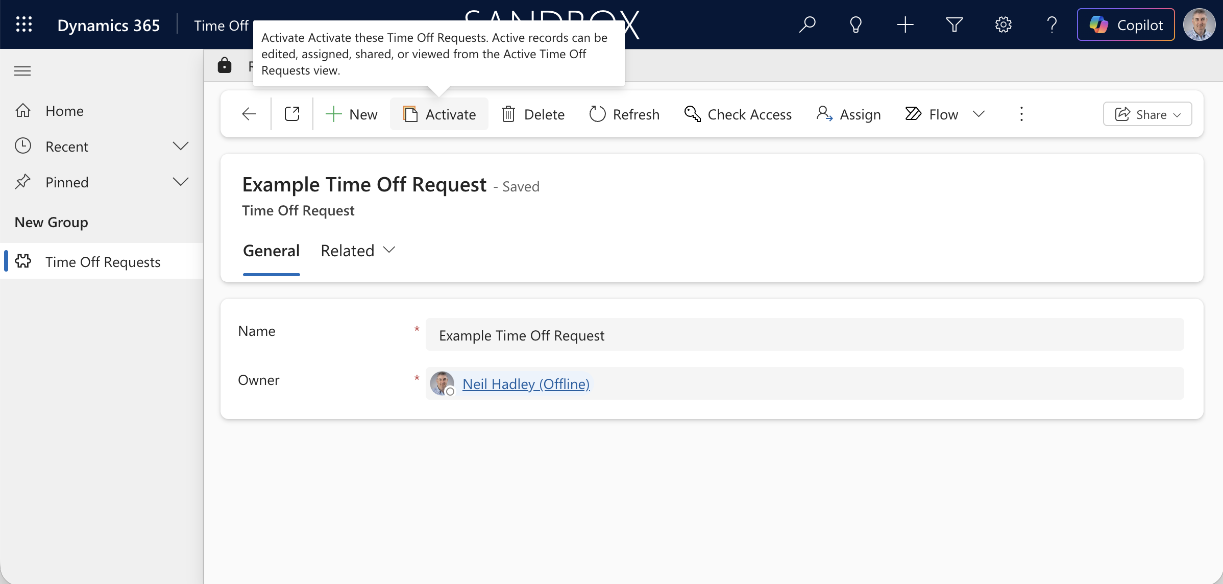 I switched to the Inactive view and hovered over the Activate button on the deactivated record.