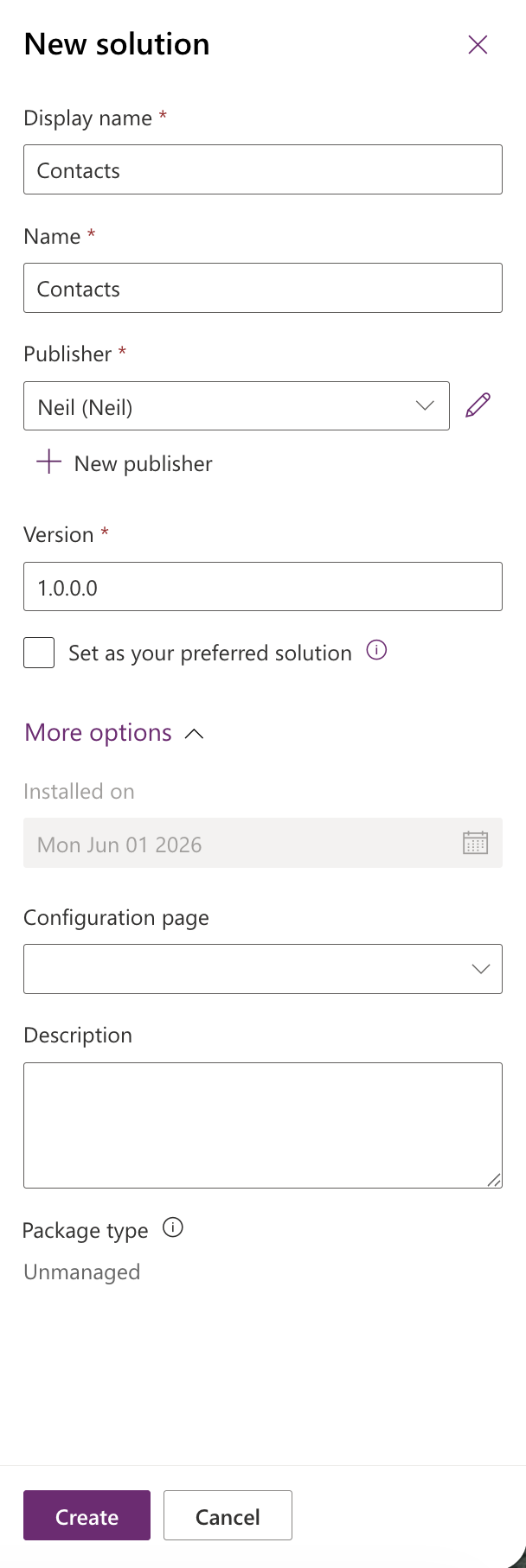 I created a new solution called Contacts