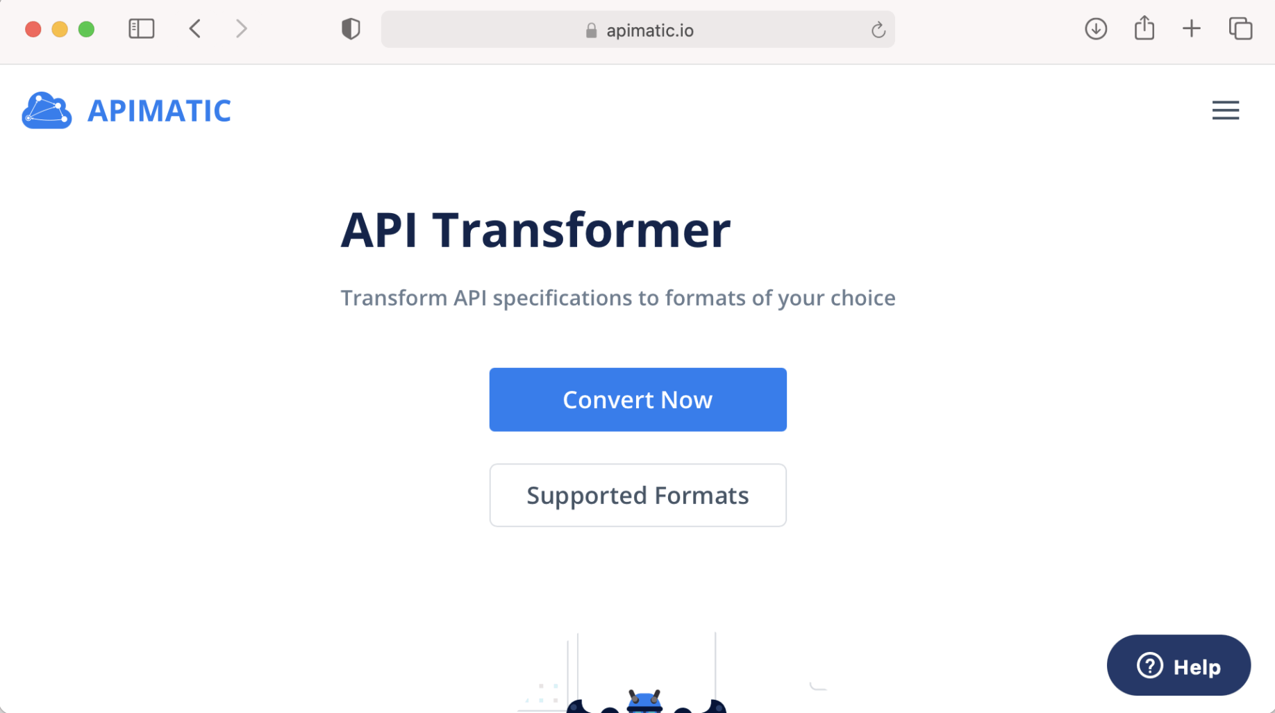 Upload the API description to API Transformer
