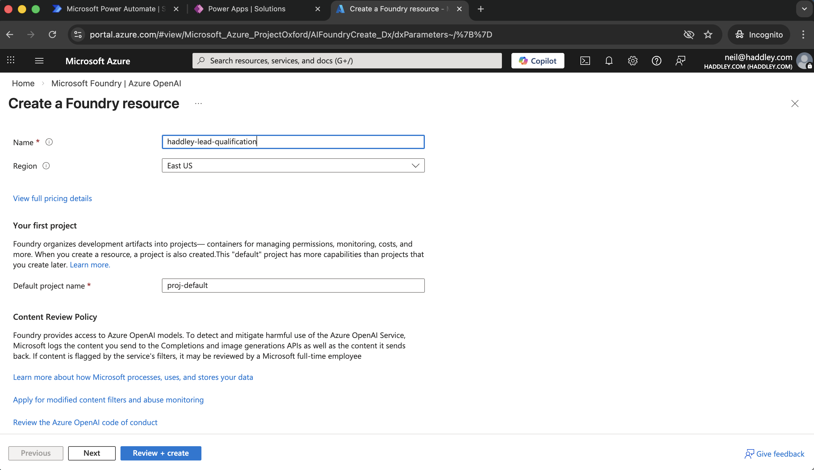 Review + create