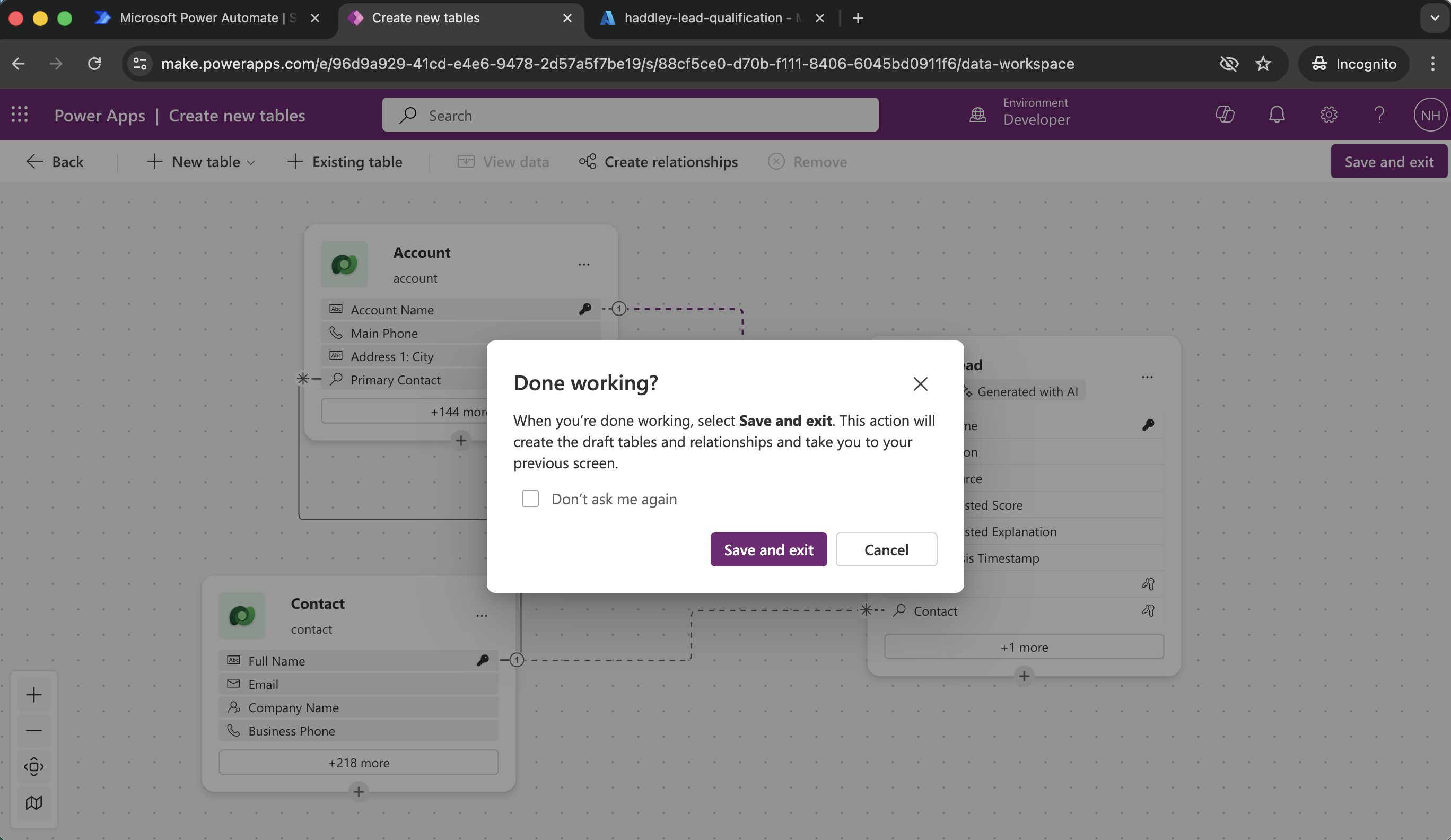 I clicked Save and exit
