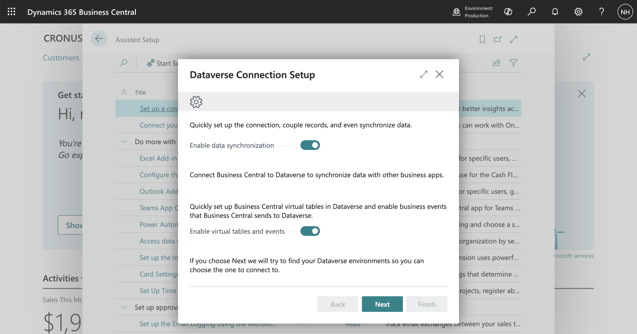 I enabled data synchronization and virtual tables