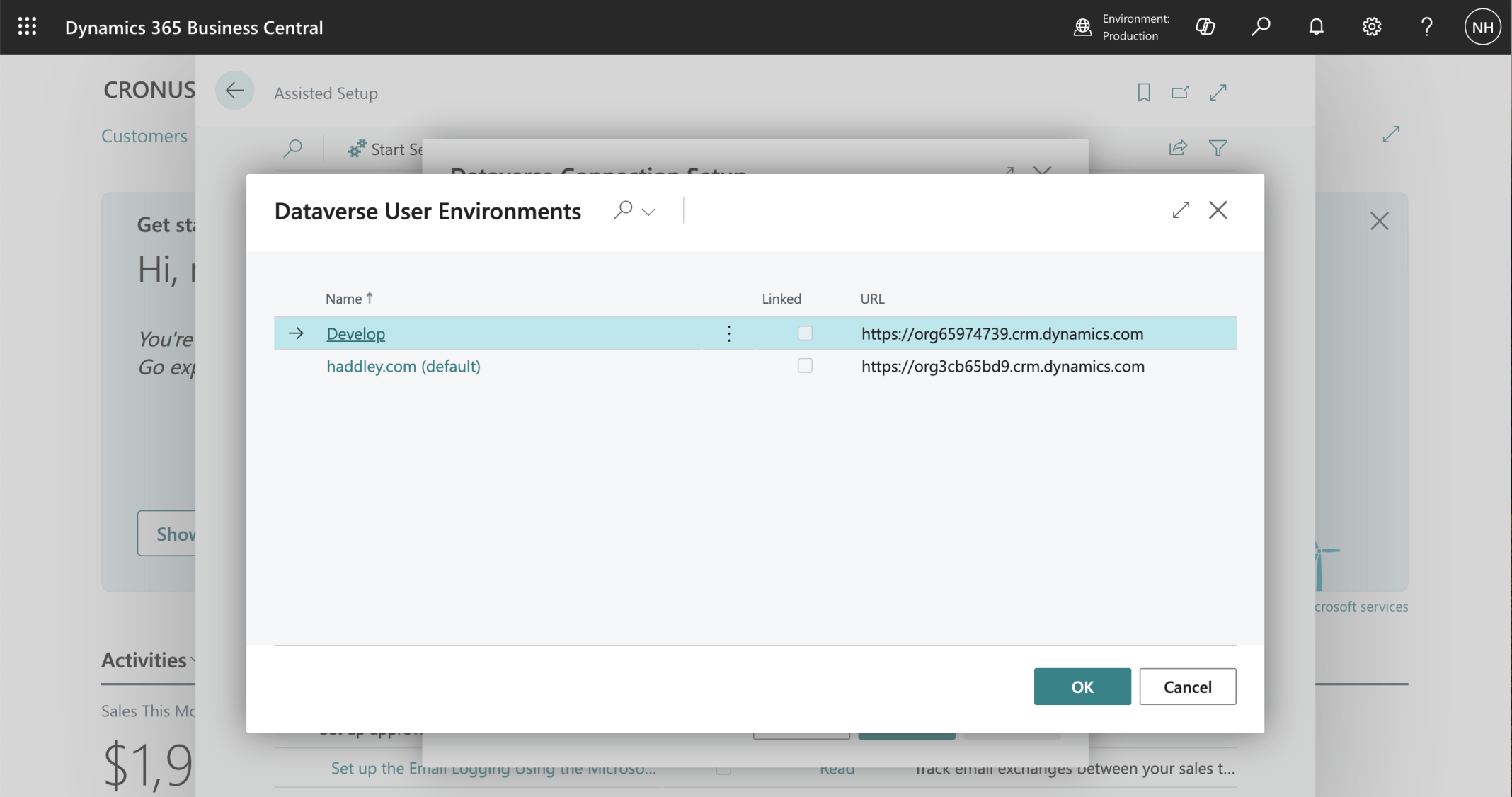 I selected the Developer Power Platform/Dataverse environment