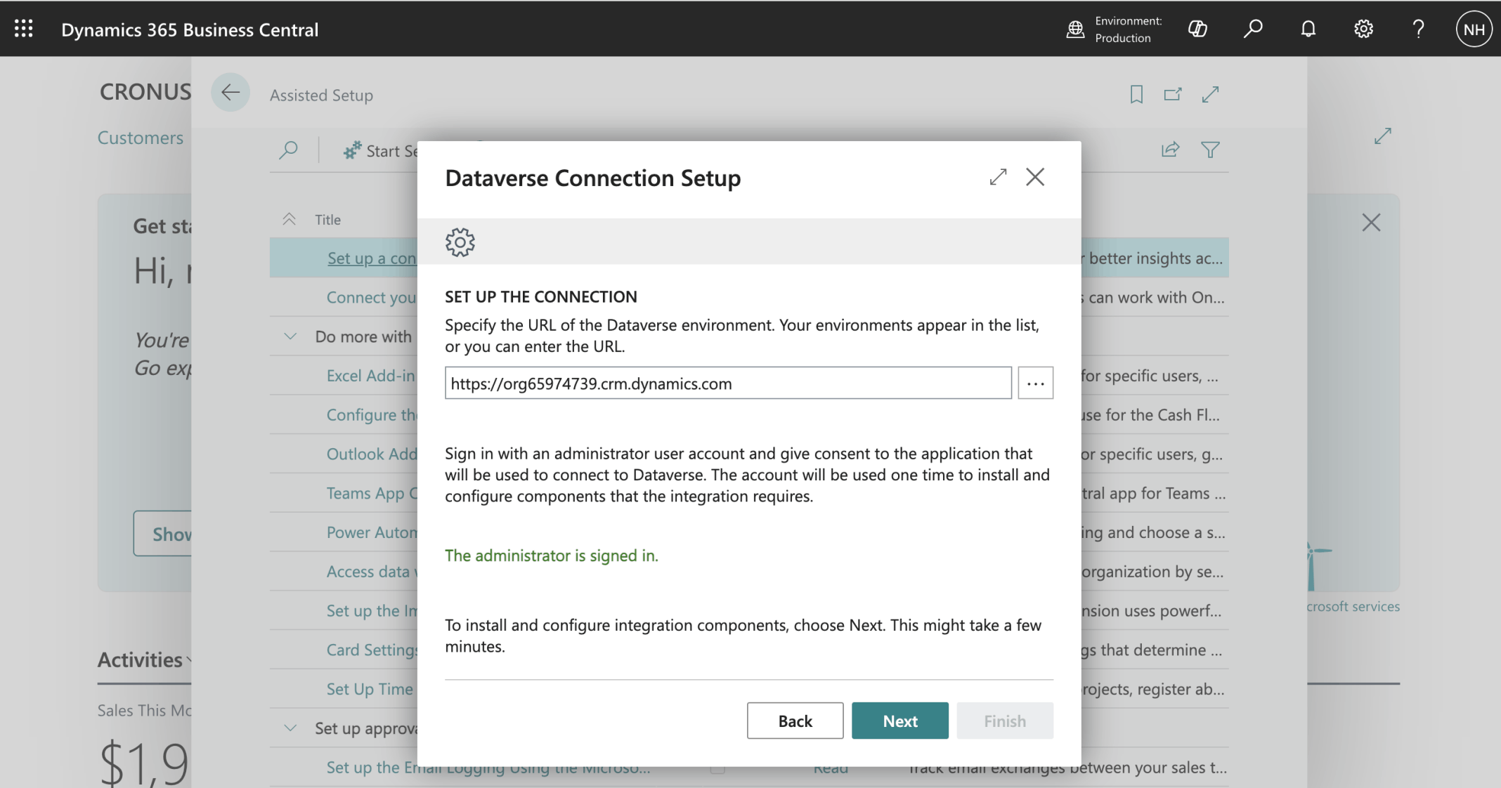 I signed in as a Power Platform administrator