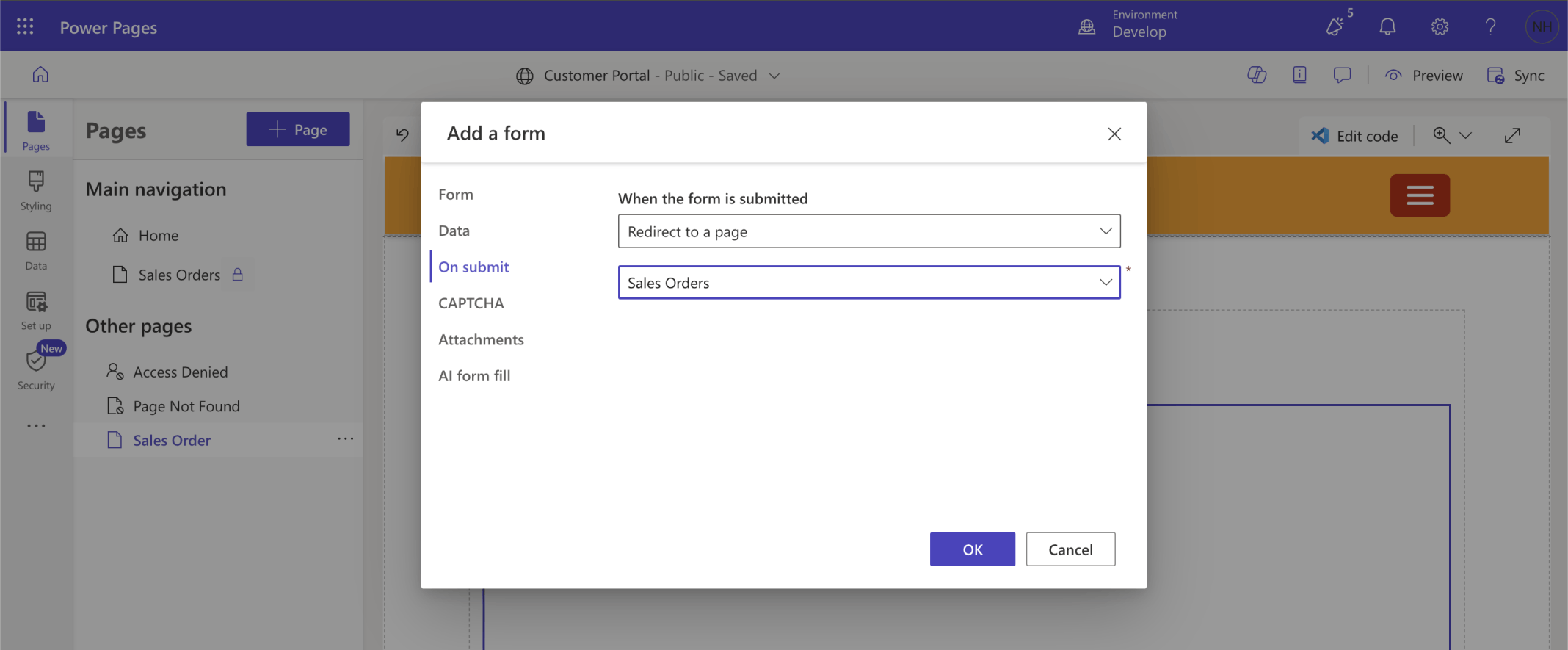 On submit the user will be redirected back to the Sales Orders list page