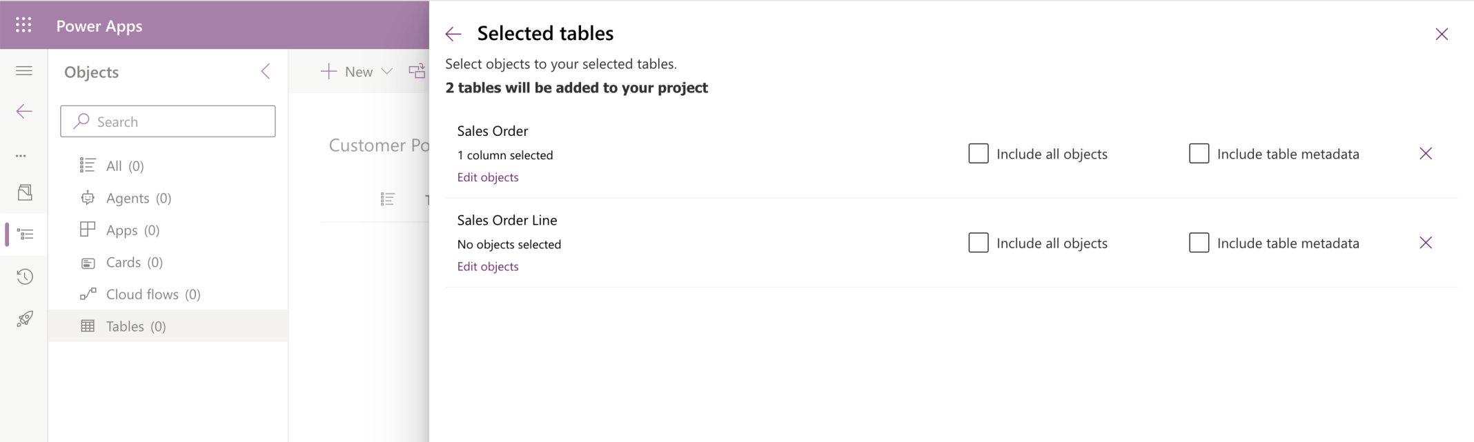Two tables will be added to the solution