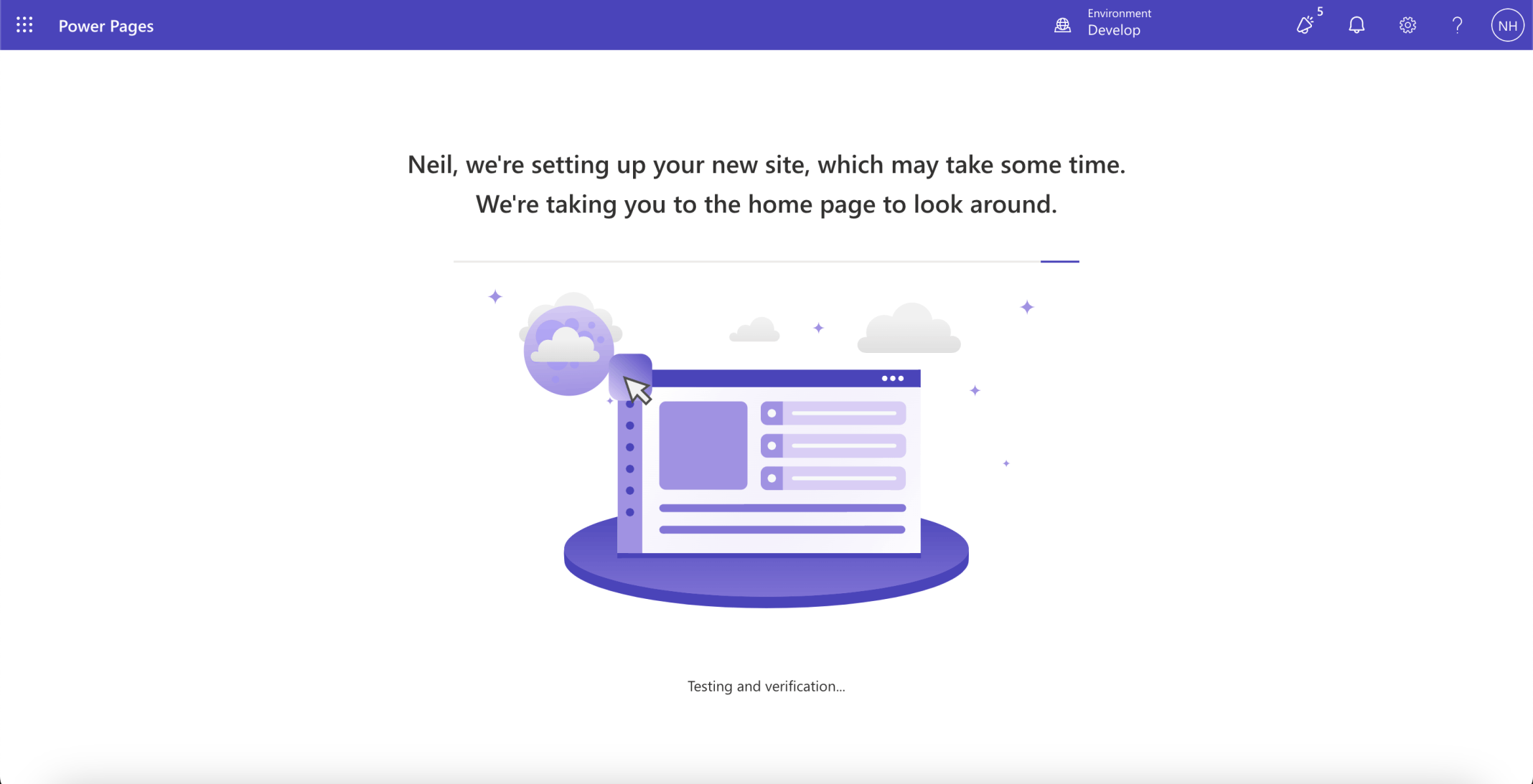 The new site was setup