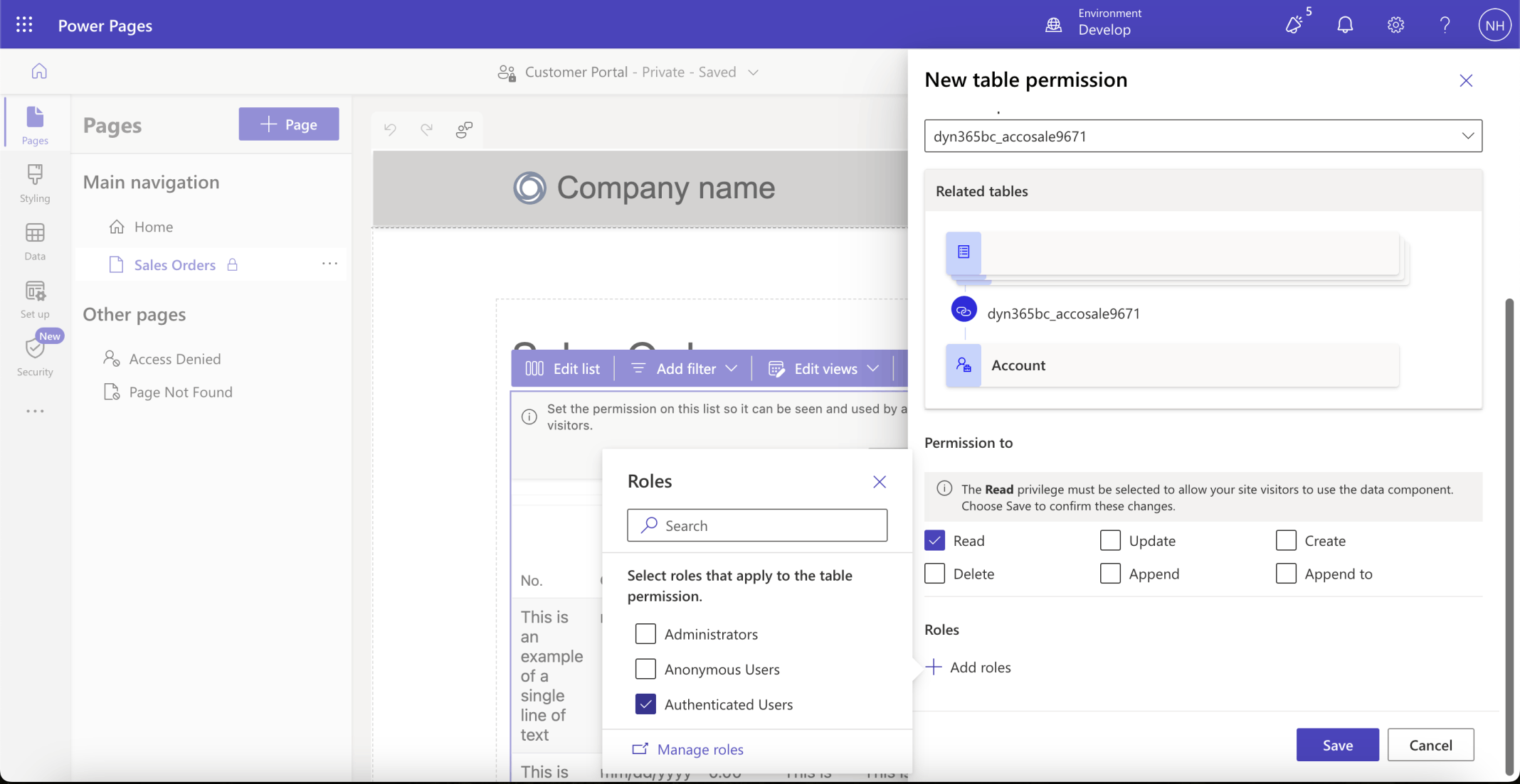 I added the Authenticated Users Role
