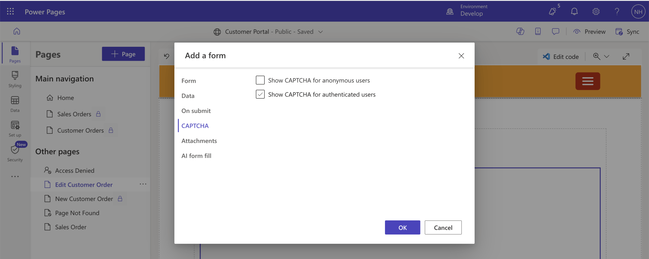 I disabled CAPTCHA