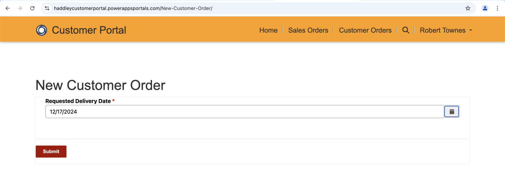 I created a new Customer Order and clicked Submit