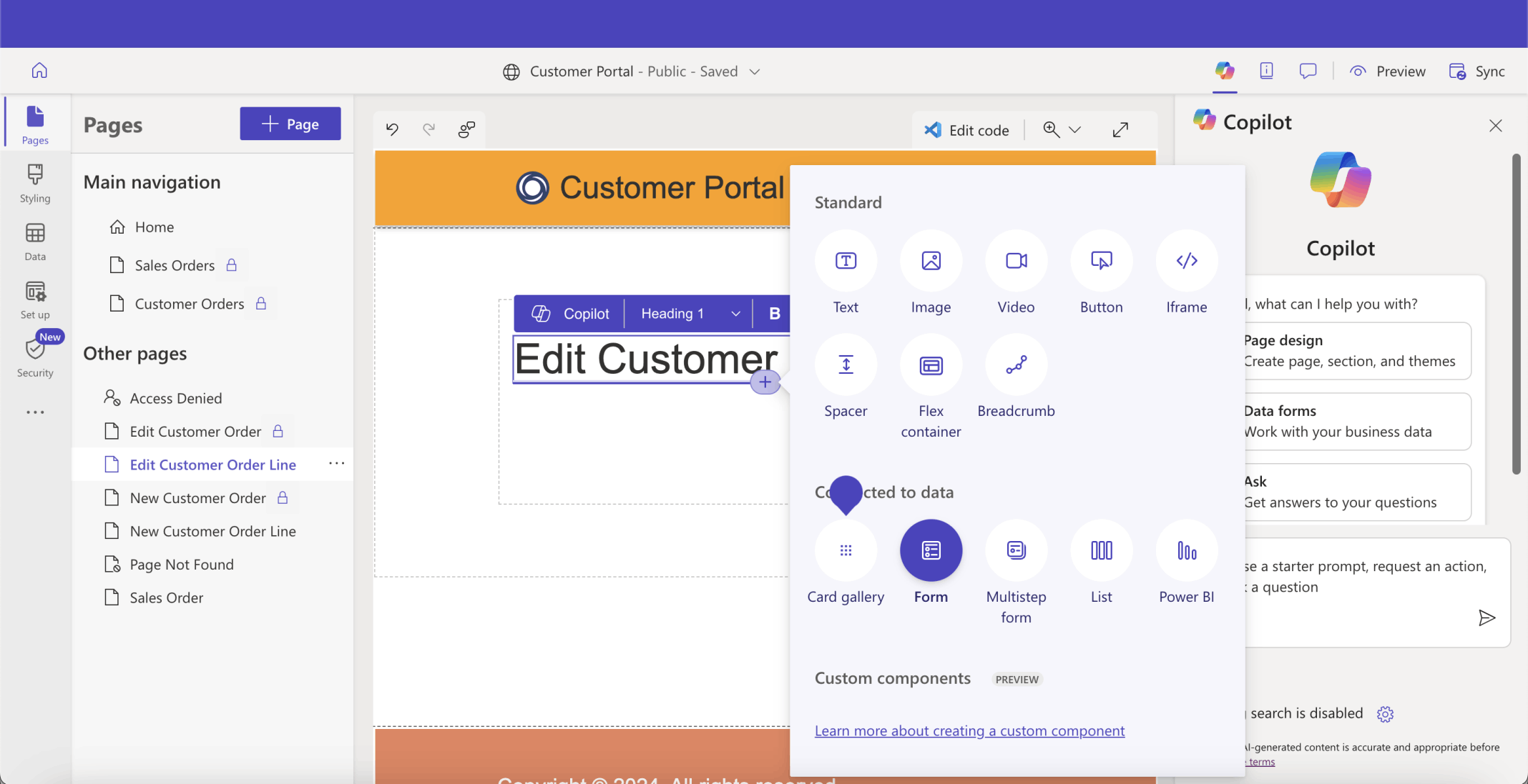I added a form