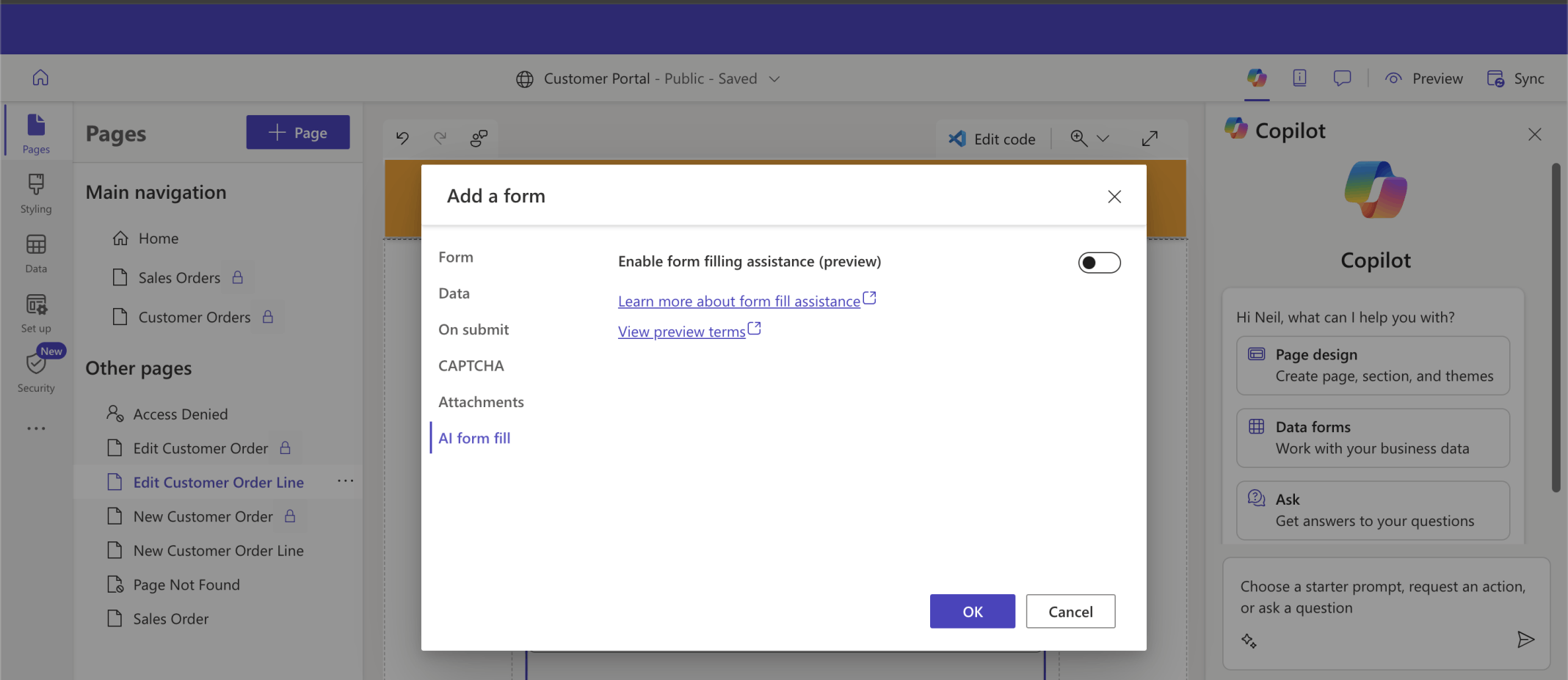 I disabled AI form filling