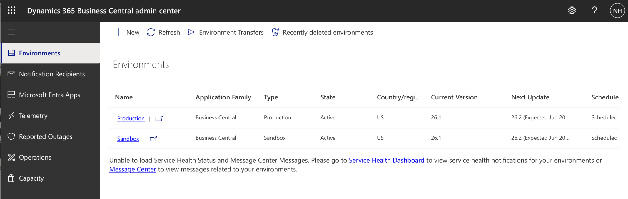The Sandbox Environment state updated to Active