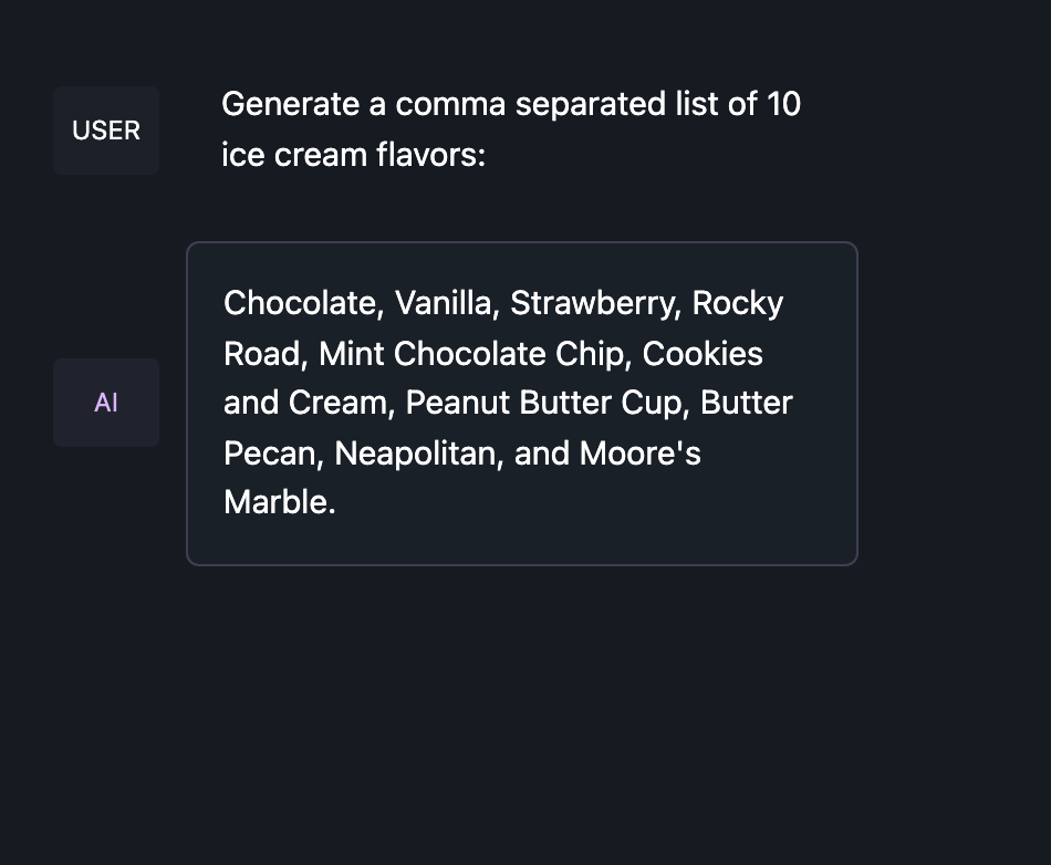 Generate a comma separated list of 10 ice cream flavors: