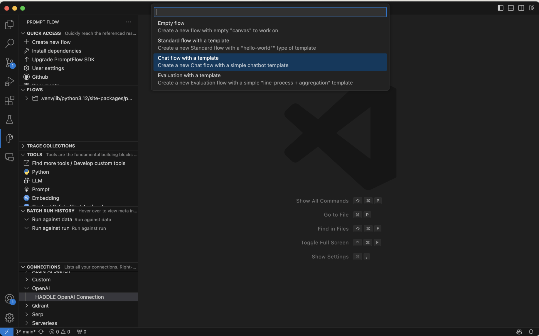 I created a chat flow
