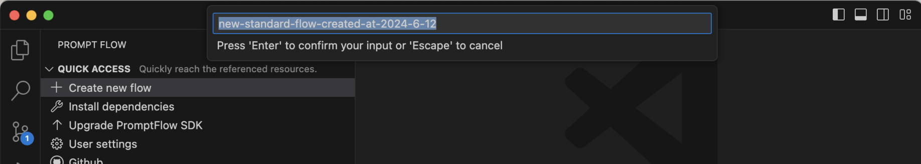 I accepted the default flow name