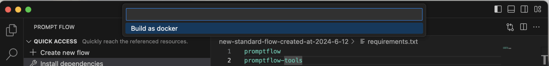 I selected the Build as docker option
