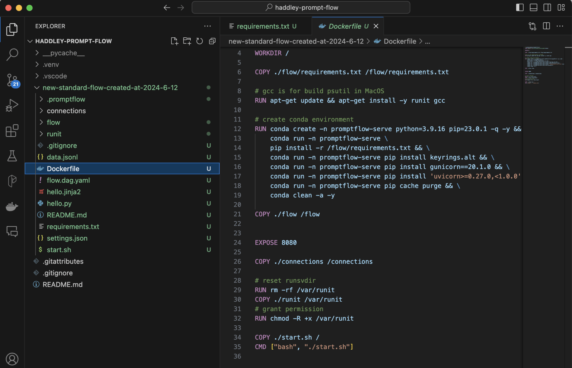 I reviewed the generated Dockerfile