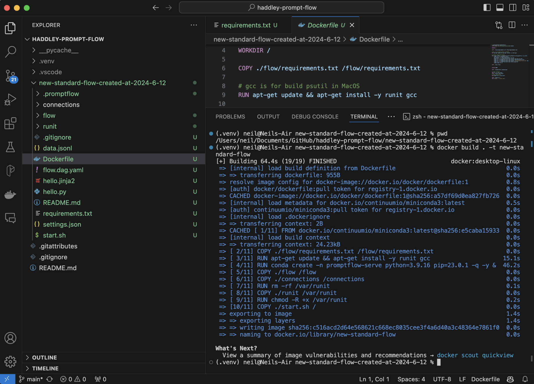 I ran docker build